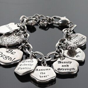 Brighton Devotion Charm Bracelet Shields of Arms Fleur De Lis Medieval 7- 71/2"